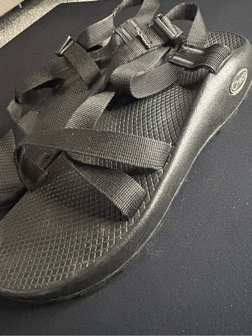 Chaco Black Adjustable Webbing Sport Sandals
